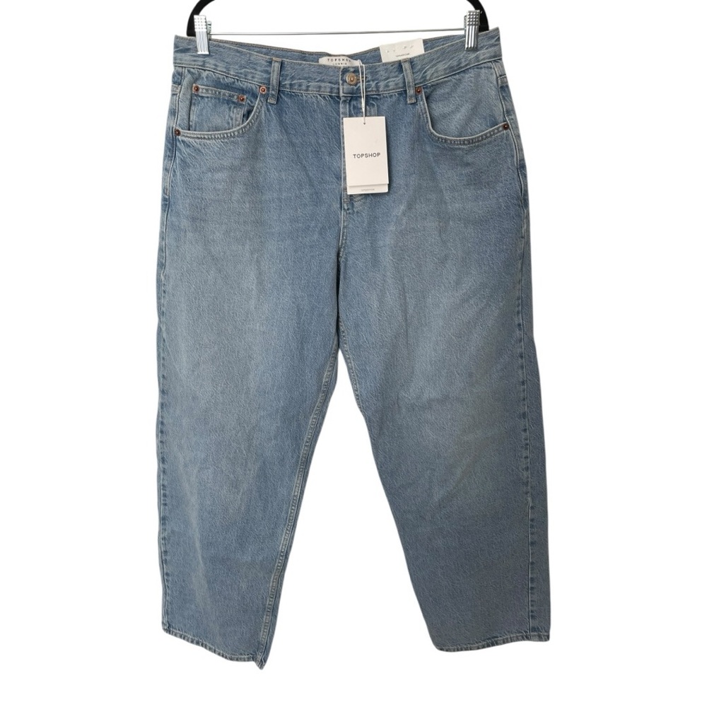 Topshop Lowrie Low Rise Baggy Jeans Light Blue Unisex Size 32x32 MSRP$80 NWT - Picture 1 of 6